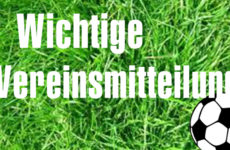 Wichtige Vereinsmitteilung